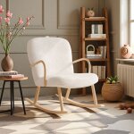 Fauteuil  bascule en laine mouton hypoallergnique 20 oscillation douce securit enfant bois fsc pour ...