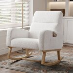 Fauteuil  bascule - luminarix - rocking chair avec rangement de poche - pieds en bois massif - style ...