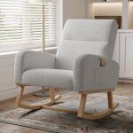 Fauteuil  bascule - luminarix - rocking chair avec rangement de poche - pieds en bois massif - style ...
