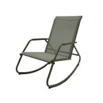 Fauteuil � bascule pantone en acier et textil�ne kaki