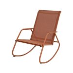 Fauteuil � bascule pantone en acier et textil�ne p�che