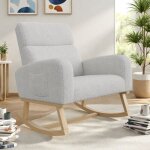 Fauteuil  bascule avec poche - chaise relaxante rembourr - chaise a bascule allaitement - rocking chair ...