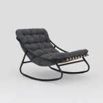 Fauteuil � bascule rebecca mobili maskat 74x78x101 acier polyester gris moderne