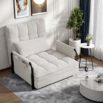 Fauteuil � bascule - r�glable fauteuil relaxation - blanc - tissu en sherpa - canap� lit convertible ...