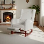 Fauteuil à bascule avec un repose jambes télescopique adwolt rocking chair sac de rangement tissu en ... Fauteuil à bascule avec un repose jambes télescopique adwolt rocking chair sac de rangement tissu en ...