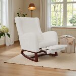 Fauteuil à bascule avec un repose jambes télescopique adwolt rocking chair sac de rangement tissu en ... Fauteuil à bascule avec un repose jambes télescopique adwolt rocking chair sac de rangement tissu en ...