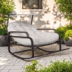 Fauteuil à bascule - rocking chair - chaise à bascule de jardin extérieure - chaise longue pour salon ... Fauteuil à bascule - rocking chair - chaise à bascule de jardin extérieure - chaise longue pour salon ...