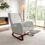 Fauteuil � bascule rocking chair avec repose - pieds r�tractable fauteuil allaitement chaise a bascule ...