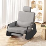 Fauteuil � bascule en simili cuir - dossier et repose - pieds r�glables - pour chambre denfant ou salon ...