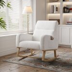 Fauteuil  bascule - somubi - rocking chair avec rangement de poche - pieds en bois massif - style scandinave ...