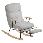 Fauteuil  bascule - songmics home - dossier rglable - repose - pieds - gris tourterelle