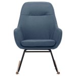 Fauteuil � bascule - uu - rocking chair - bleu tissu s1254