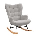 Fauteuil � bascule avec velours teddyrocking chairfauteuil � bascule allaitementbois massif et cadre ...