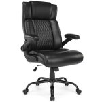 Fauteuil de bureau en cuir pu chaise ergonomique avec fonction basculante et accoudoirs repliables capacité ... Fauteuil de bureau en cuir pu chaise ergonomique avec fonction basculante et accoudoirs repliables capacité ...