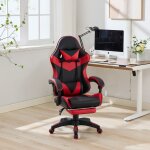 Fauteuil de bureau - dreammespace - pivotant 360� - r�glable en hauteur - repose - pieds - cuir rouge ...