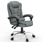 Fauteuil de bureau ergonomique en lin si�ge ergonomique � roulette 360� haut dossier et r�glable en hauteur ...