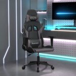 Fauteuil de bureau gaming - vidaxl - aise de jeu - similicuir noir / gris - dossier inclinable & hauteur ...
