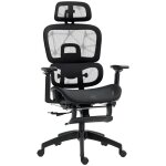 Fauteuil de bureau - homcom - accoudoirs 3d dossier inclinable et hauteur r�glable - tissu en maille ...