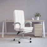 Fauteuil de bureau inclinable - vidaxl - blanc - similicuir - dossier r�glable - hauteur ajustable - ...