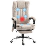 Fauteuil de bureau massant et chauffant - vinsetto - hauteur rglable dossier inclinable repose - pied ...