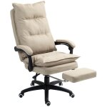 Fauteuil de bureau massant vinsetto avec hauteur rglable dossier inclinable repose - pied intgr et ...