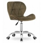 Fauteuil de bureau pivotant - chaise � roulettes - chaise de bureau en velours - hauteur r�glable - marron ...