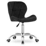 Fauteuil de bureau pivotant - chaise  roulettes - chaise de bureau en velours - hauteur rglable - noir ...
