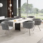 Fauteuils de bureau pivotants avec quatre pieds en métal argentétissu de velours gris (4 pièces) - hauss ... Fauteuils de bureau pivotants avec quatre pieds en métal argentétissu de velours gris (4 pièces) - hauss ...