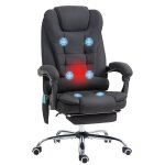 Fauteuil de bureau - vinsetto - massant et chauffant - hauteur rglable dossier inclinable et tlcommande ...