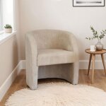 Fauteuil cabriolet 62x61x72 cm en velours c�tel� beige