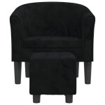 Fauteuil cabriolet - cloud - avec repose - pied - noir velours f210
