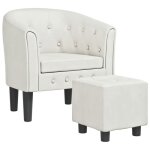 Fauteuil cabriolet - mango - avec repose - pied - blanc similicuir m12356466 Fauteuil cabriolet - mango - avec repose - pied - blanc similicuir m12356466