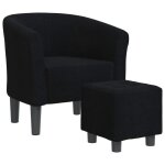 Fauteuil cabriolet - mango - avec repose - pied - noir tissu m12356439