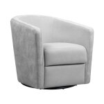 Fauteuil cabriolet pivotant 360� tissu micro peau gris clair - ginko