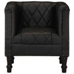 Fauteuil cabrioletcanap simple - noir - cuir vritable de chvre m12286617