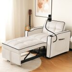 Fauteuil canap� - lit simple convertible 3 en 1 - avec porte - boissons et porte - t�l�phone portable ...