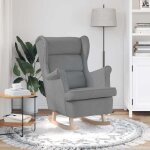 Neuf fauteuil / chaise � bascule - burke - 1 place - gris clair 74x90x102 cm tissu ll5140