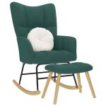 Fauteuil / chaise � bascule vidaxl avec repose - pied vert fonc� tissu f381