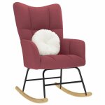 Fauteuil / chaise  bascule vidaxl rouge bordeaux tissu f403