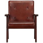 Fauteuil chaise si�ge lounge design club sofa salon marron cuir v�ritable 1102172 / 3