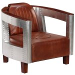 Fauteuil chaise siège lounge design club sofa salon en style daviation marron cuir véritable 1102180 ... Fauteuil chaise siège lounge design club sofa salon en style daviation marron cuir véritable 1102180 ...
