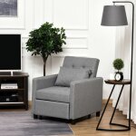 Fauteuil chauffeuse canap� - lit convertible 1 place dossier inclinable � 3 positions avec accoudoirs ...