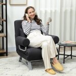 Fauteuil chauffeuse canap� - lit convertible inclinable 1 place coussin lombaires accoudoirs pi�tement ...