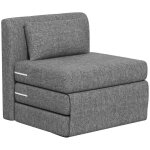 Fauteuil chauffeuse pliant 3 en 1 - homcom - coussin convertible matelas dpliant - pour salon bureau ...