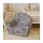 Fauteuil club enfant voitures - 1245x63x89 cm - facile  dplacer - sans bords tranchants - gris