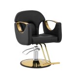 Fauteuil de coiffure professionnel avec repose - pieds 65 cm 180 kg acier inoxydable acier au carbone ...