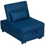 Fauteuil convertible 1 place - homcom - dossier rglable sige rembourr et oreiller - pour salon chambre ...