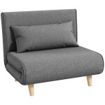 Fauteuil convertible 1 place - homcom - fauteuil - lit chauffeuse 3 en 1 - dossier réglable oreiller ... Fauteuil convertible 1 place - homcom - fauteuil - lit chauffeuse 3 en 1 - dossier réglable oreiller ...