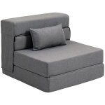 Fauteuil convertible 1 place - homcom - pliant - coussin - pour invit�s salon petit espace - tissu en ...