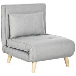 Fauteuil convertible homcom 2 en 1 chauffeuse lit 1 place dossier réglable canapé clic - clac avec pieds ... Fauteuil convertible homcom 2 en 1 chauffeuse lit 1 place dossier réglable canapé clic - clac avec pieds ...